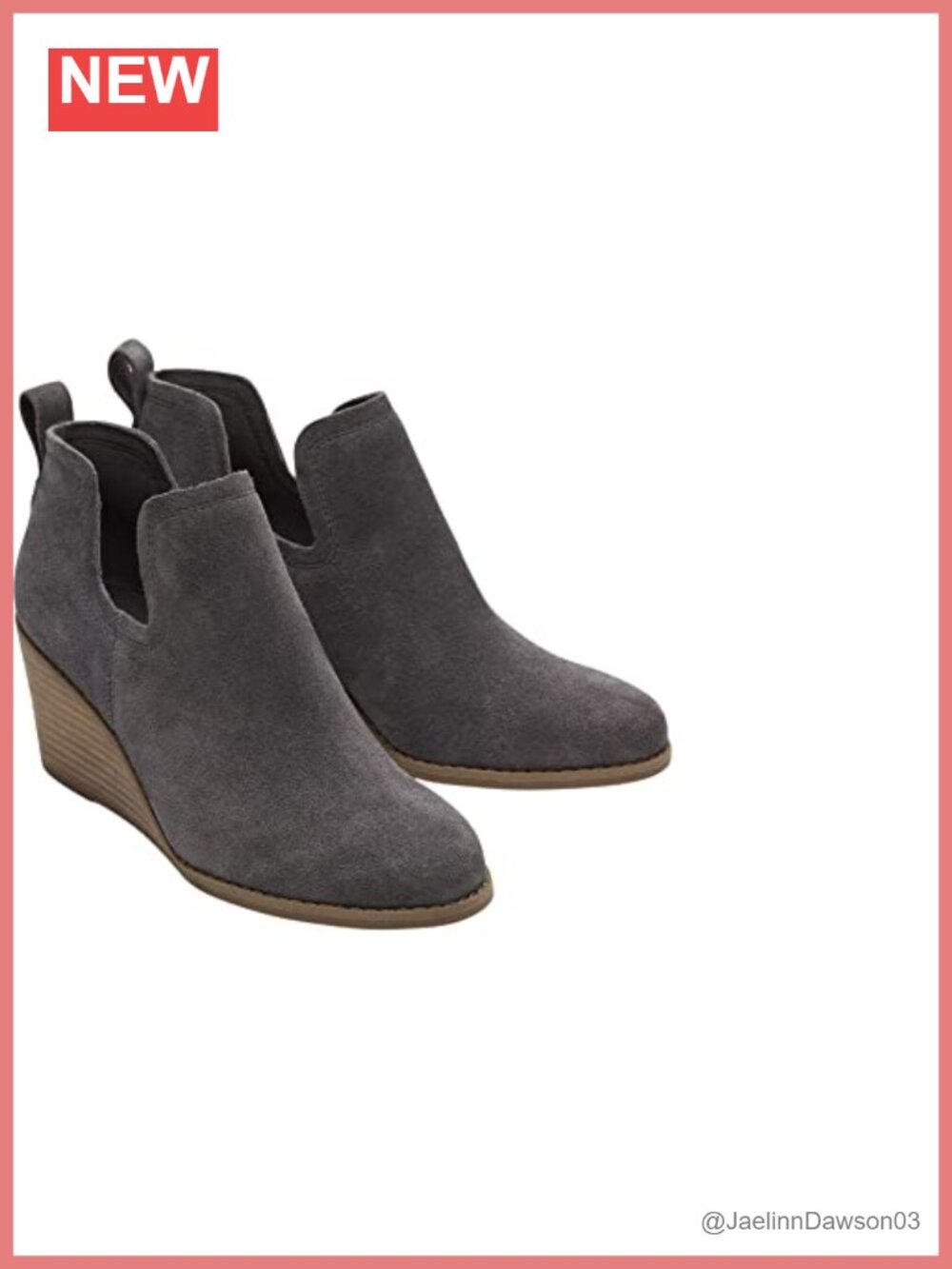 Suede Ankle Booties with Wedge Heel and Breathable Lining